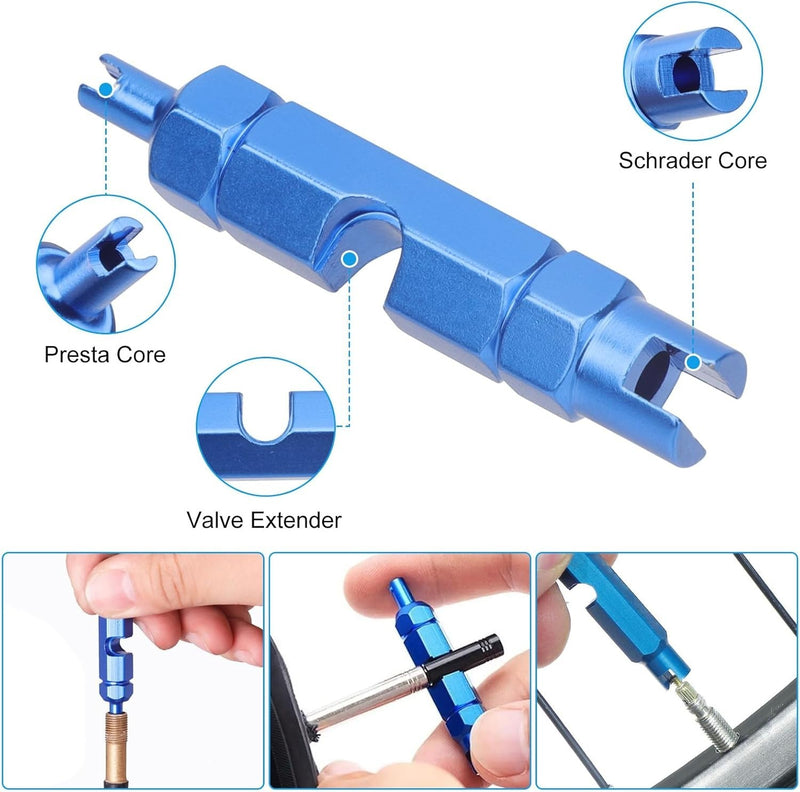 Tire Valve Stem Core Remover Installer Replacement Tool Kit for TR413 Valve Core
