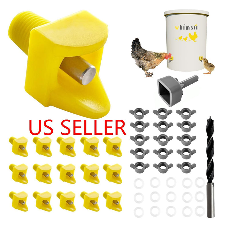 15Pcs Automatic Chicken Water Nipples Easy to Install Horizontal Poultry Waterer