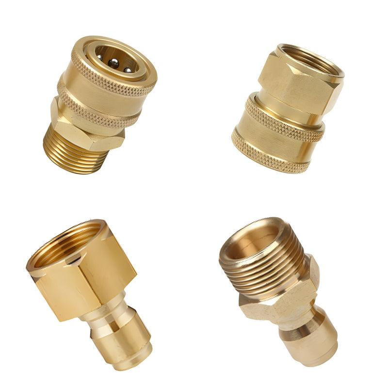 4x Pressure Washer Adapters Quick Disconnect Kit M22 Swivel to 3/8 Inch