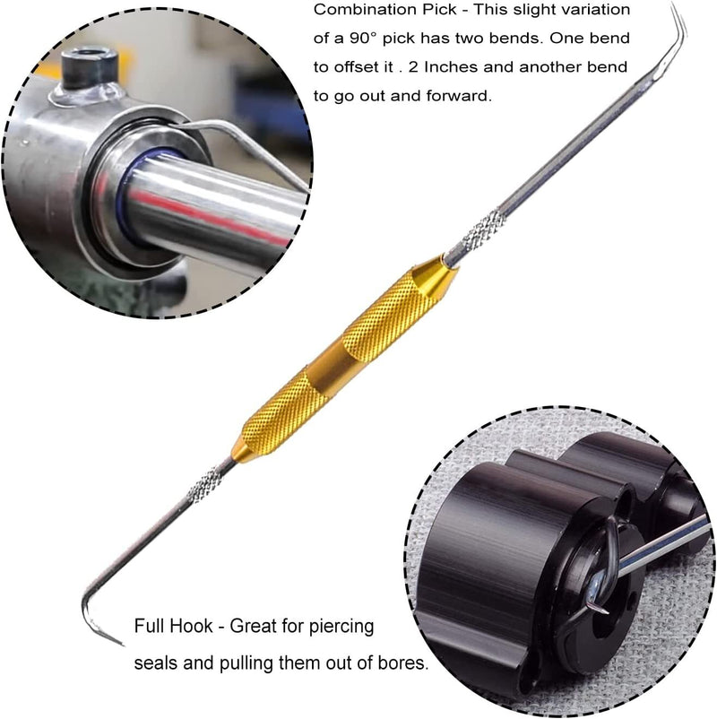 Rod Seal Install Tool Set Hydraulic U-Cup Twistor Installation Tool Pack of 6