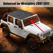 DURAFORCE Sun Shade Top Cover UV Protection for Jeep Wrangler 2007 2018 JK JKU 4DR Door
