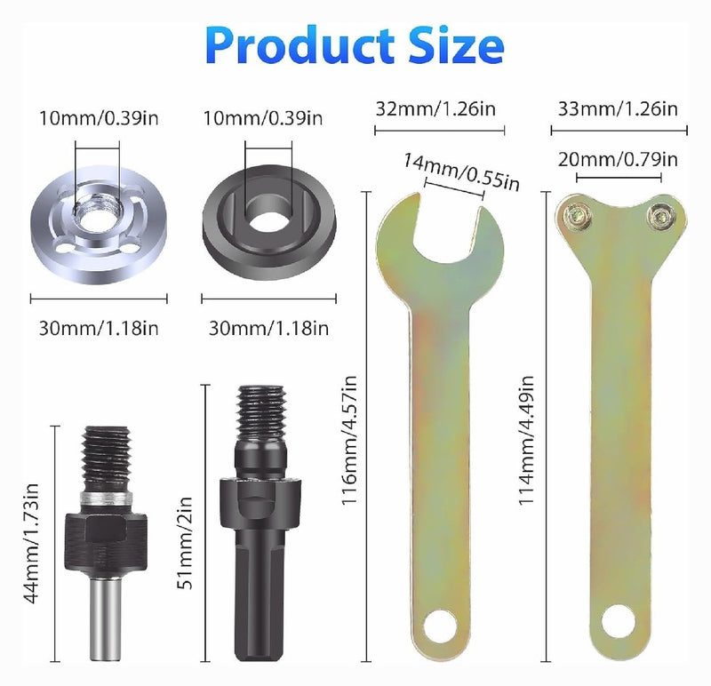 Electric Drill Conversion Angle Grinder Adapter 6mm Connecting Rod Kit 6 in 1