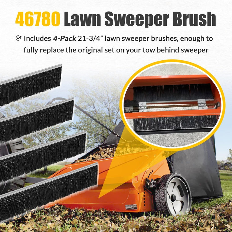 46780 Lawn Sweeper Brush 21" for Agri-Fab 42" Tow Behind Sweeper 4 Pieces
