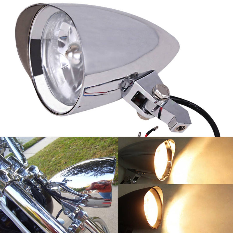 Chrome Tri Bullet Headlight for Harley Dyna Softail Sportster Chopper Bobber