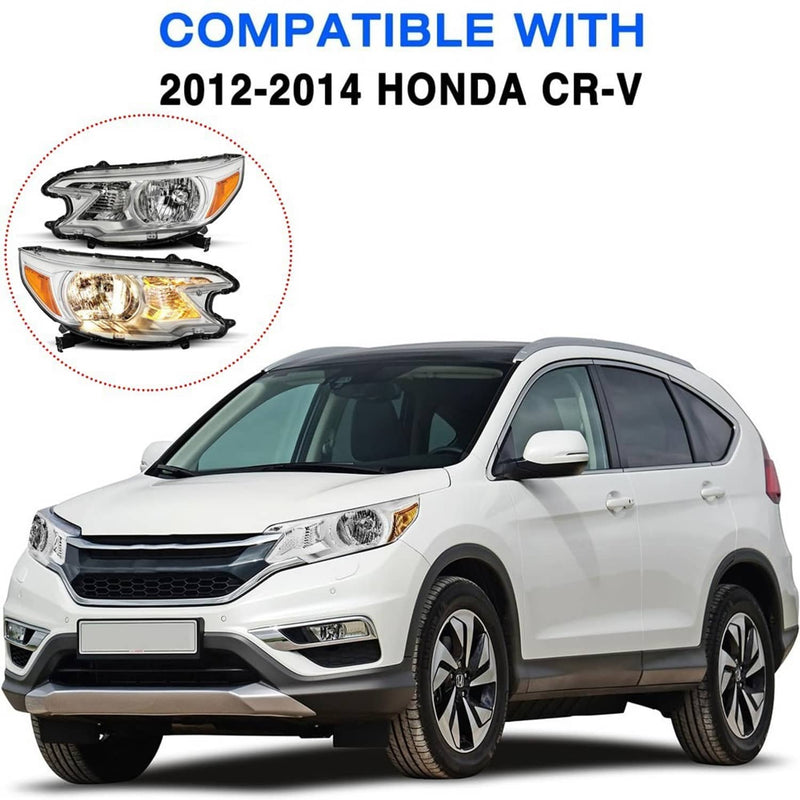 Pair Chrome Amber Corner Headlights for Honda CRV CR-V 2012-2014 Left Right