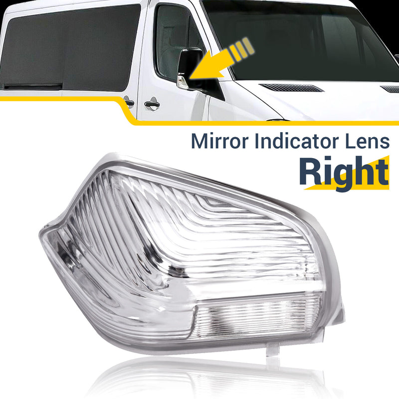 Right Indicator Lens Door Mirror for Mercedes Sprinter 2006-2021 Passenger Side