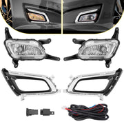 DURAFORCE Halogen Fog Lights with Bezel Chrome Trim for Kia Optima 2014 2015 RH LH Pair