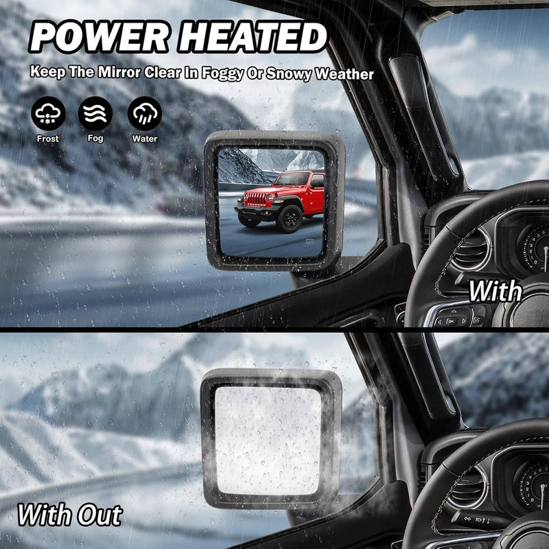 Left Driver Side Power Heated Mirror Rear for Jeep Wrangler Gladiator 2018-2024