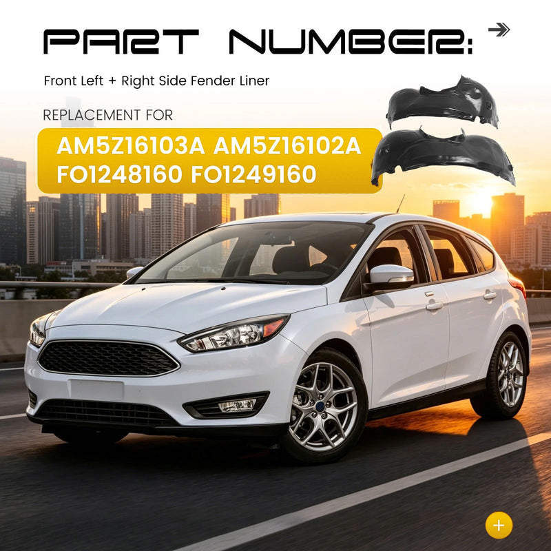 Front Fender Liners Left Right for Ford Focus 2012-2018 Replacement Pair