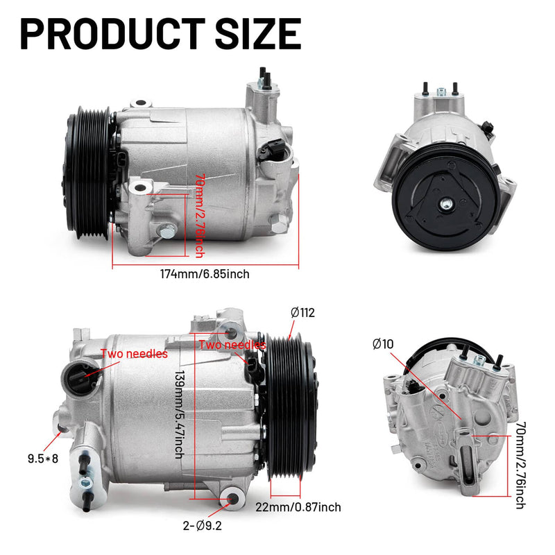 35232024F A/C Compressor with Clutch for Maserati Ghibli Sedan V6 3.0L 2014-2019