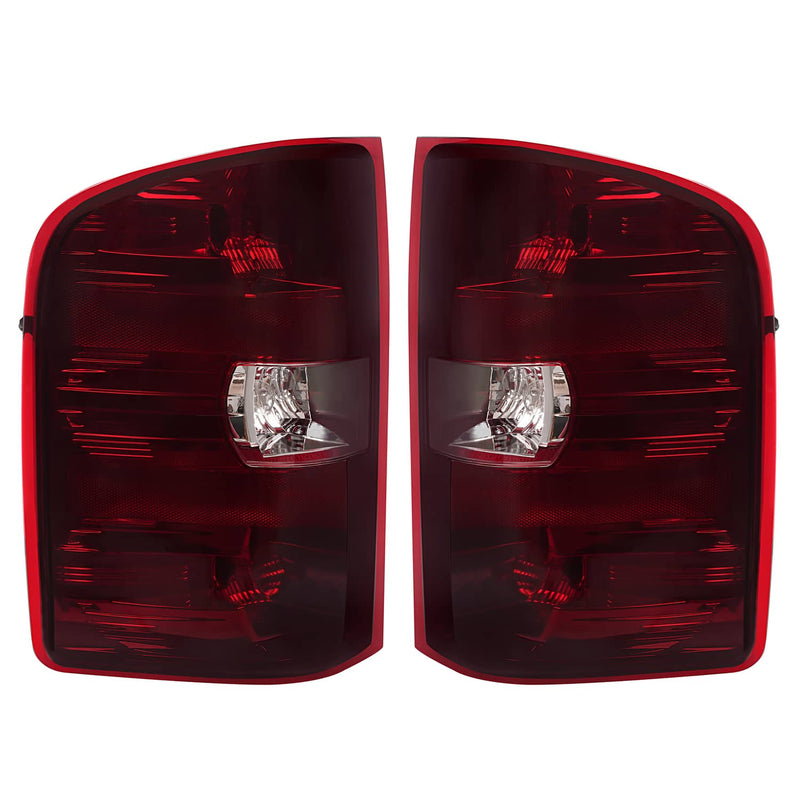 DURAFORCE Smoke Red Tail Lights LH RH for Chevy Silverado 1500 2500 3500HD 2007-2013