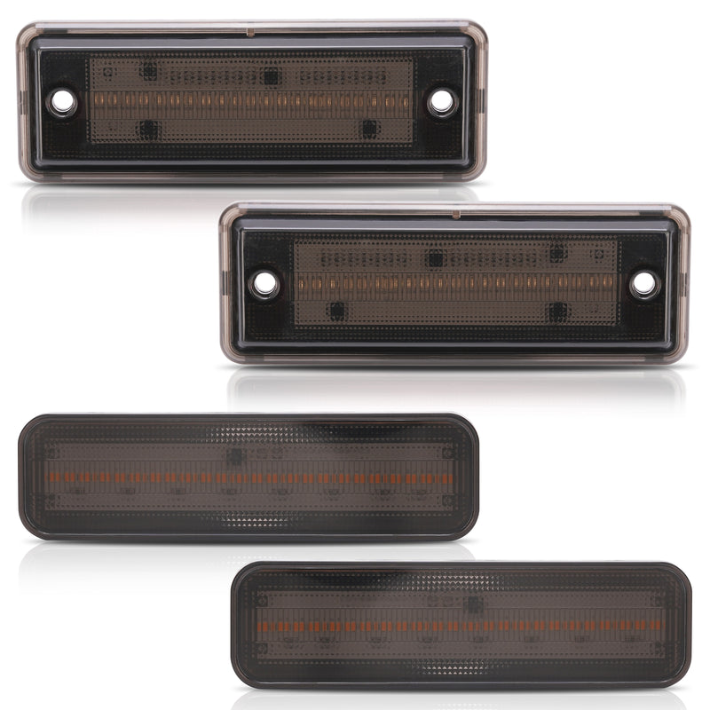 Smoke LED Front & Rear Side Marker Lights for El Camino & Caballero 1978-1987 4x
