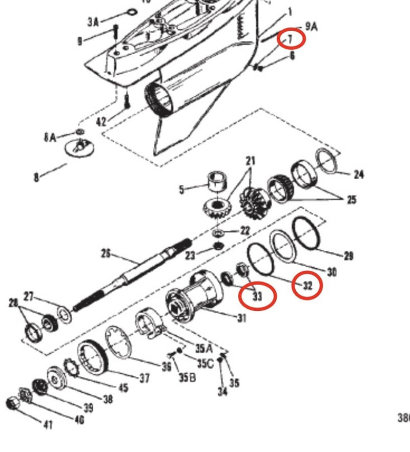 DURAFORCE 8M0204670 8M0214920 26-8M0058390 Lower Unit Seal Kit for Mercruiser