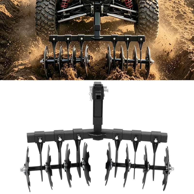 34" Disc Plow Harrow with 2-inch Receiver Hitch 8-Blade for Tractor ATV UTV