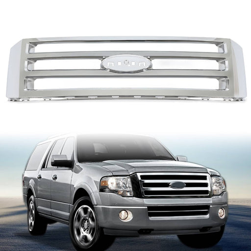DURAFORCE Front Grille Assembly Chrome Shell And Insert for Ford Expedition 2007-2014