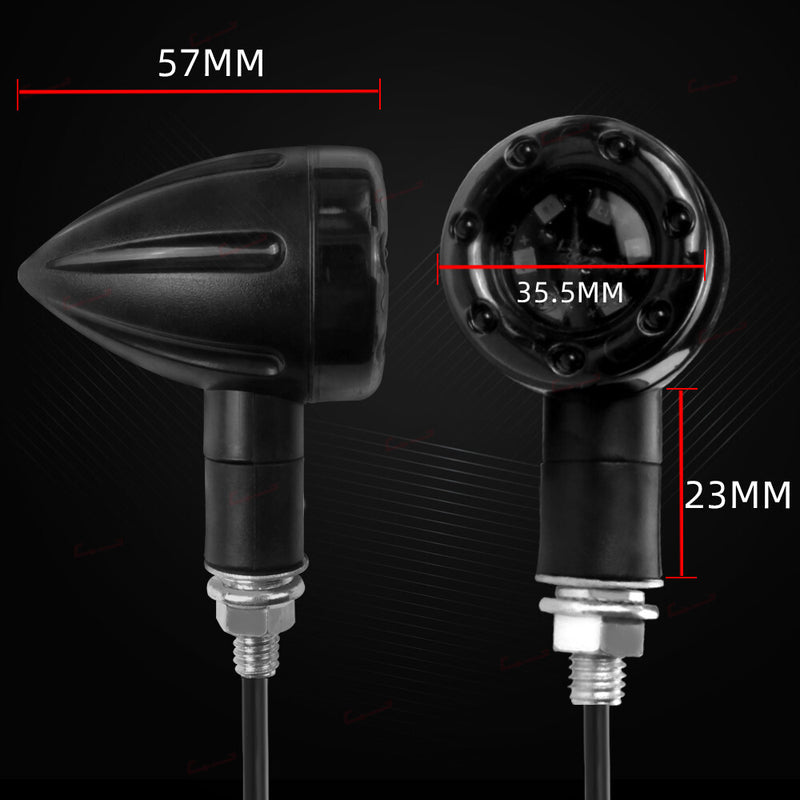 LED Turn Signal Indicators Dual for Sports Motorcycle Dirt Bike 4x Blinker