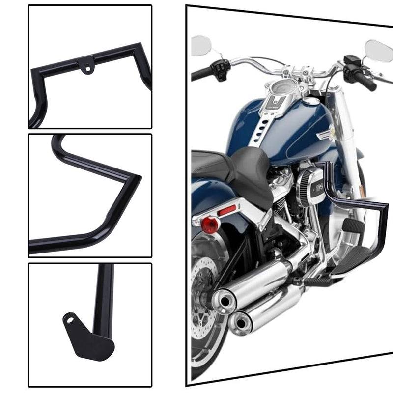 Black Engine Highway Guard Crash Bars for Harley FLSTN Softail Deluxe 2005-2017