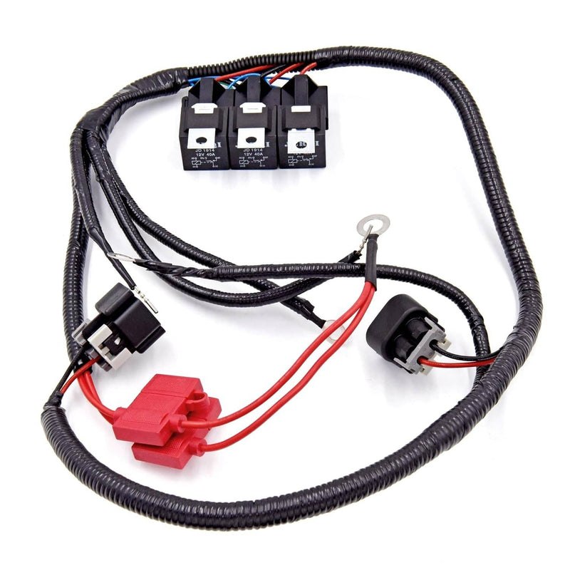 Electric Dual Fan Upgrade Wiring Harness Kit for Chevy GM 1999-2006 ECU Control