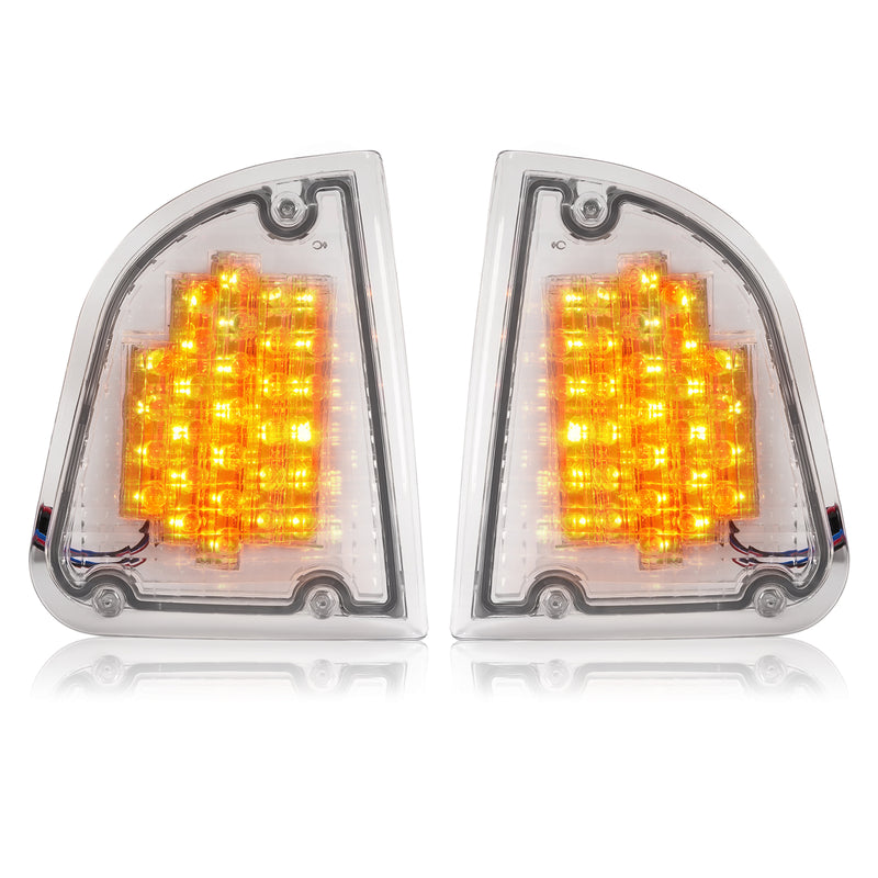 Clear LED Turn Signal Lights for Kenworth KW K300 T300 T330 T600 86-08 Pair