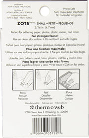 DURAFORCE Zots Clear Adhesive Dots Small 3/16 1/64 Thick for Thermoweb 300 Pkg