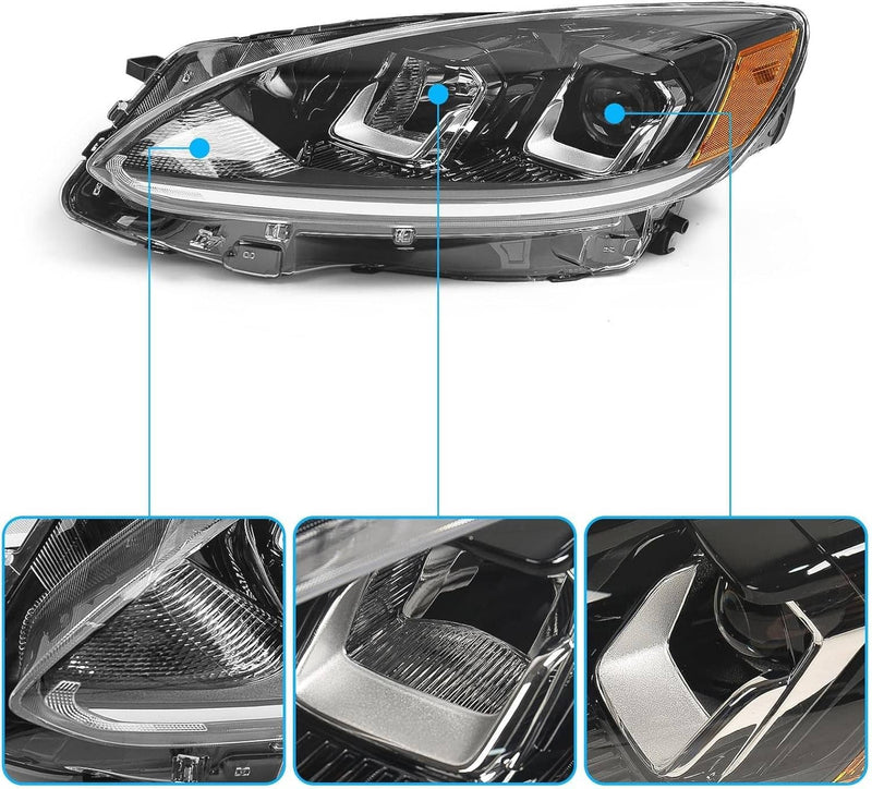 Left Driver Side Halogen Headlight Assy w/Bulb for Ford Escape 2020 2021 2022