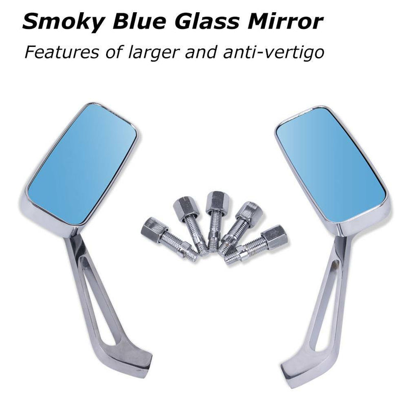 Rectangle Chrome Rear-View Mirrors Fit for Harley Road Glide Touring Road King