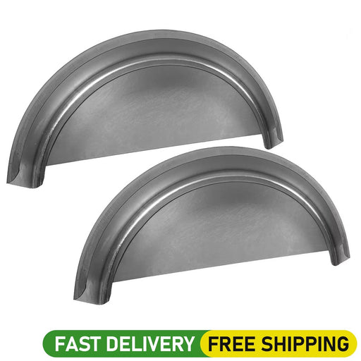 DURAFORCE For 14" 15" 16" Wheel Steel Round Single Axle 2 Trailer Fenders with Back Plate