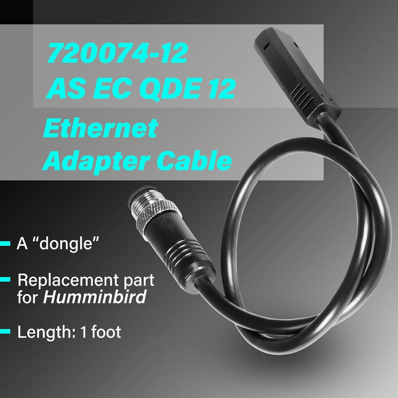 720074-12 Ethernet Cable Adapter for Humminbird QDE HELIX 8Pin To 5Pin