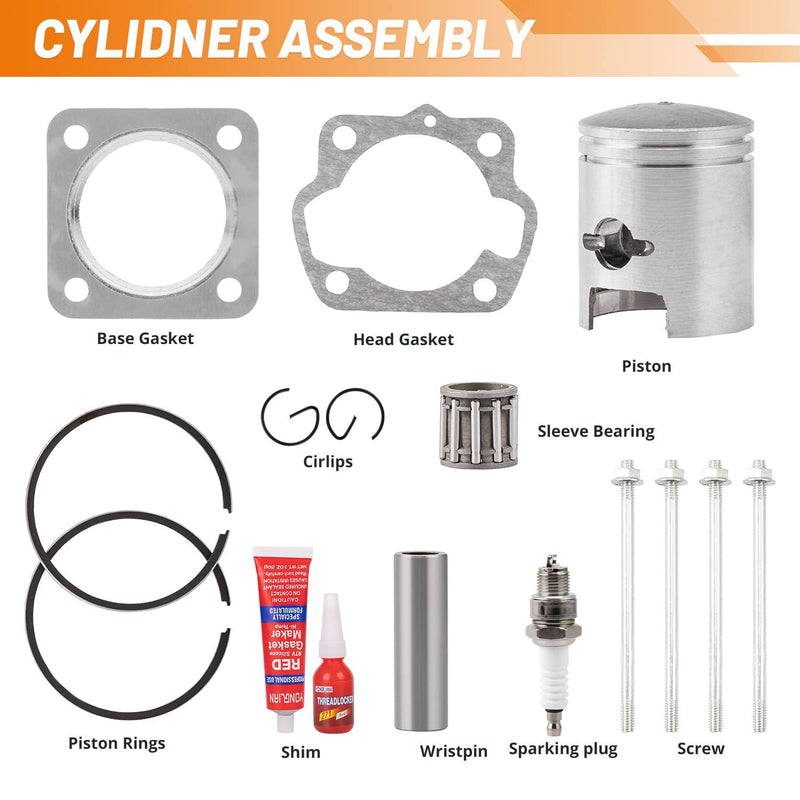 LTA50 Cylinder Head Piston Top End Rebuild Kit for Suzuki QuadRunner 2002-2005