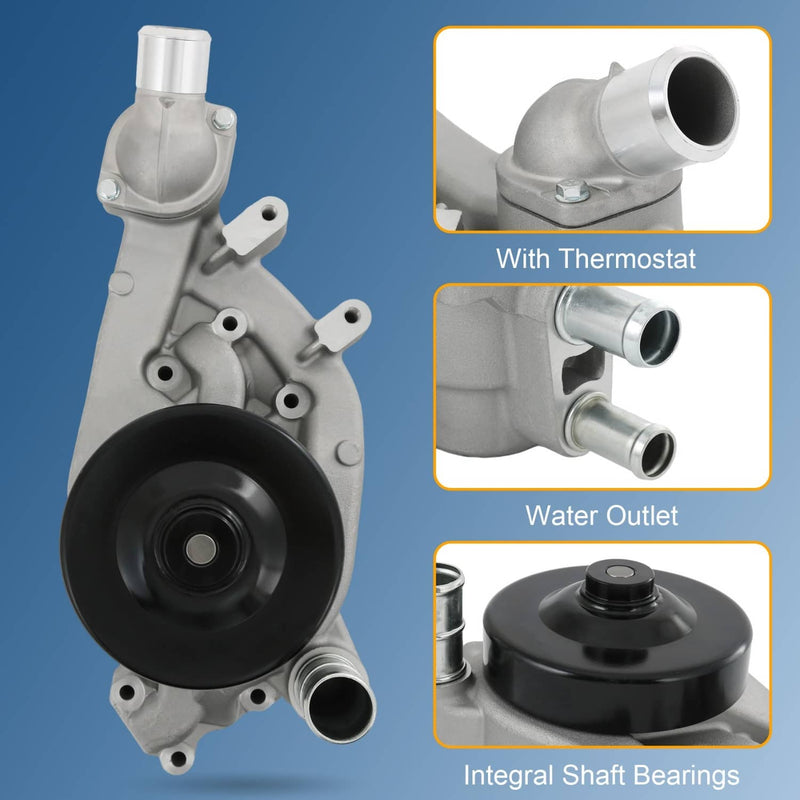 19207665 Engine Water Pump for Chevy Camaro 6.2L 2010-2015 Naturally Aspirated