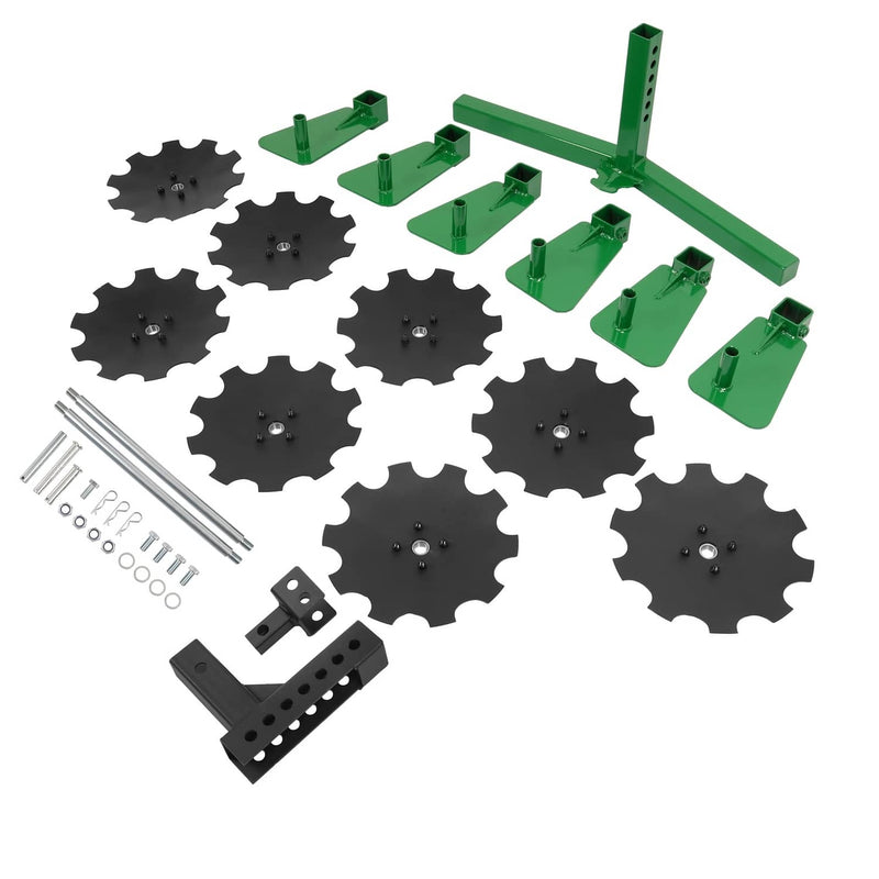 Disc Harrow Plow 35" for ATVs UTVs Garden Tractors 2" Receiver Hitch 8 Blades