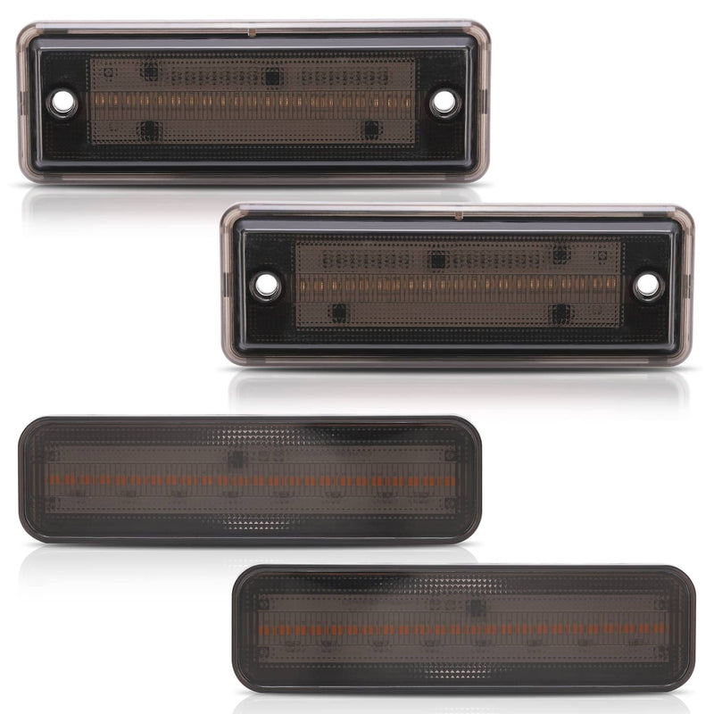 DURAFORCE Smoke LED Front & Rear Side Marker Lights for El Camino & Caballero 1978-1987 4x
