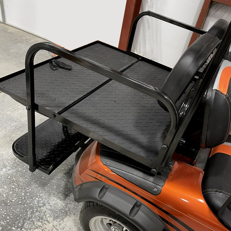 Flip Folding Rear Seat Cushions Pad w/Roof Support for EZGO TXT 1995+ Golf Cart