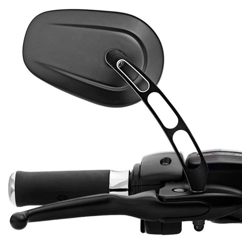 8mm Black Rear View Mirrors for Harley FLSTC FXDB Dyna FXDF Left and Right