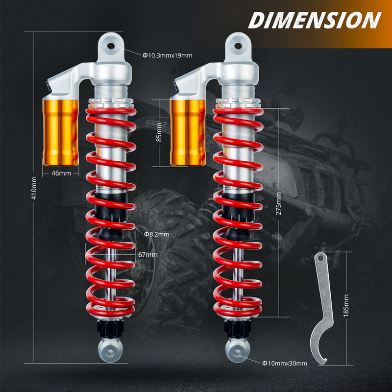 2x 410mm Adjustable Front Air Shock Absorber for Honda TRX400EX TRX450R TRX450ER
