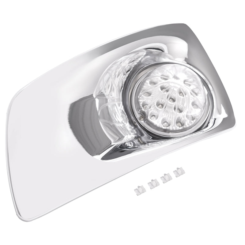 Left LED Fog Light Lamp with Chrome Bezel Clear Lens for Kenworth T660 2007-2017
