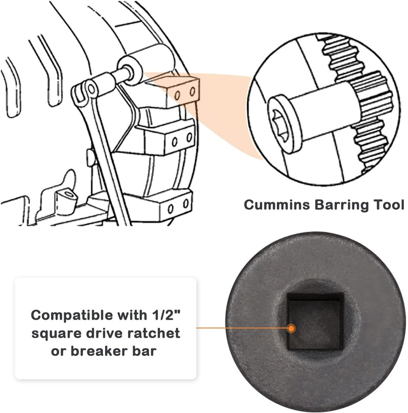 Engine Barring Tool for Cummins B/C Series & Dodge Pickup 3.9L 5.9L 6.7L 8.3L