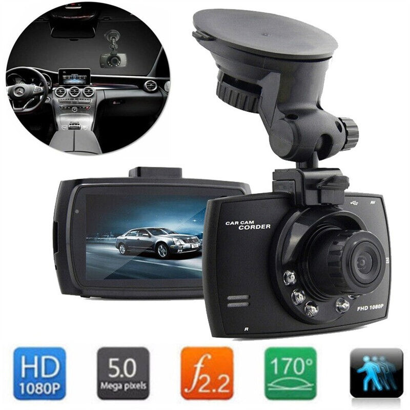 1080P LCD Screen Car DVR Dash Cam Video Recorder G-Sensor Front Inside Camera