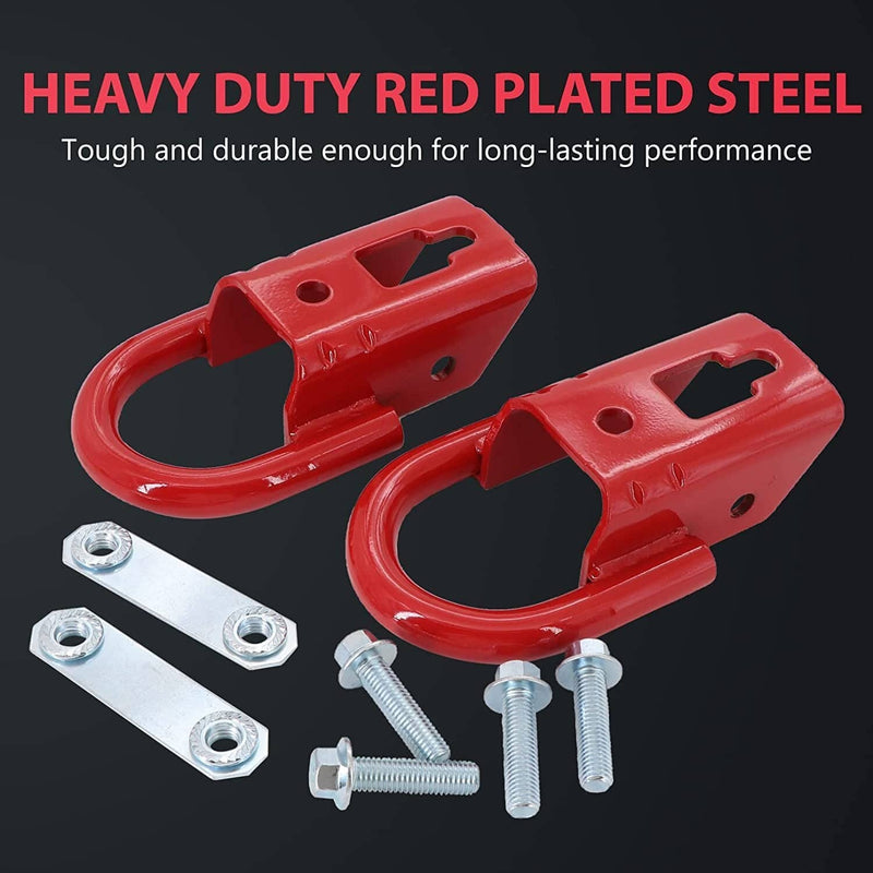 2 Pcs Red Towing Hooks FL3Z17N808A w/ Hardware Front for Ford F150 09-19