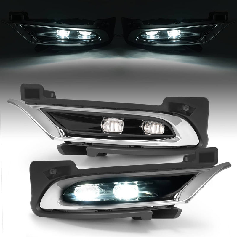 DURAFORCE LED Chrome Fog Lights Driver Passenger Side for Chrysler 300 2015-2024 2021 Pair