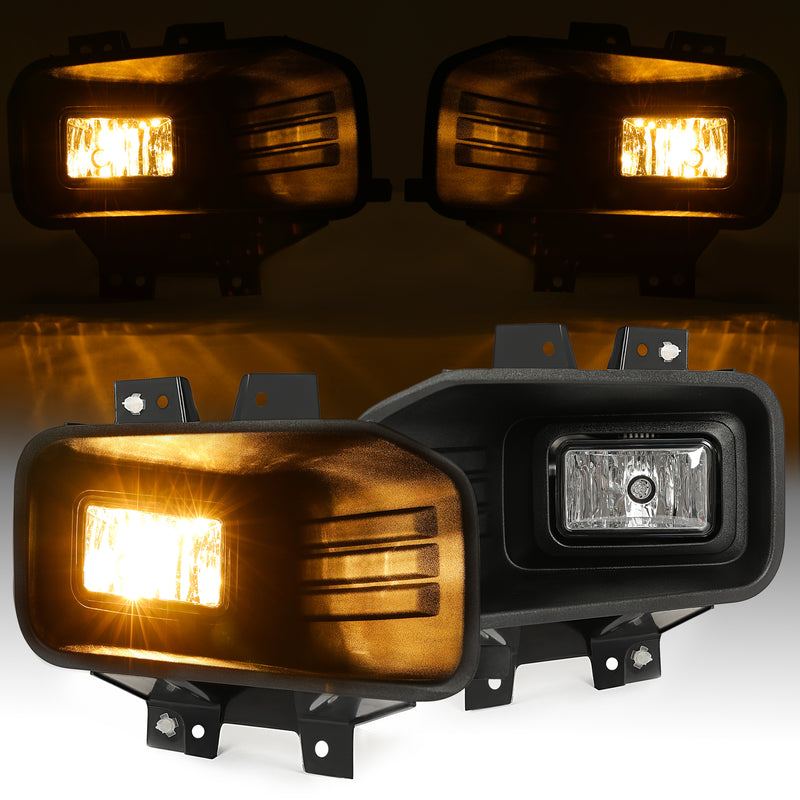Clear Lens Halogen Fog Lights Lamps for Ford F-150 F150 2018-2020 Set Pair