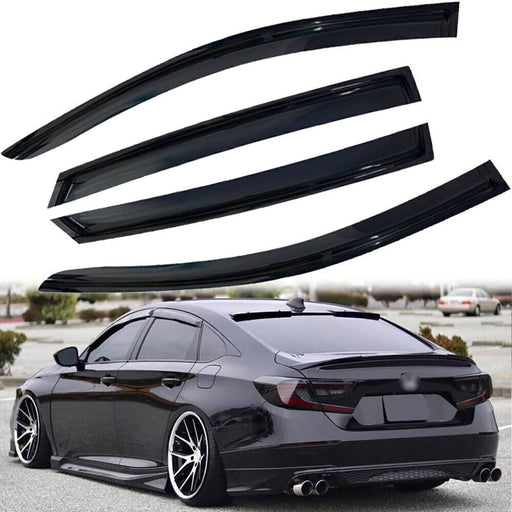 DURAFORCE Window Visors Rain Guards for Honda Accord 2018-2022 3D Wavy Mugen Style