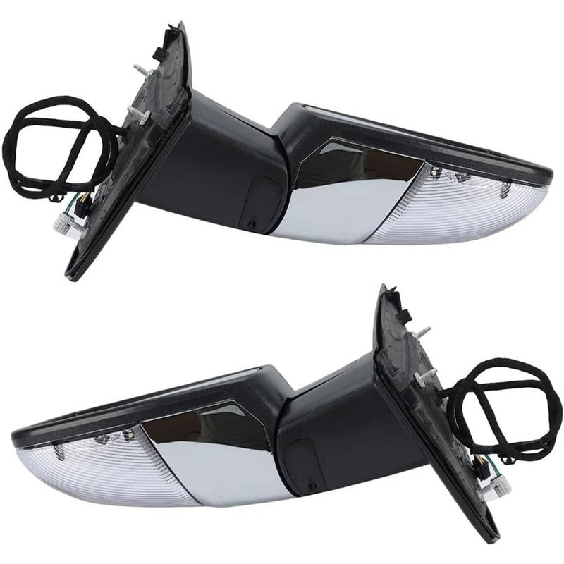 Pair Side Mirror Chrome Power Fold Heated Temp Sensor for 2013-2019 Ram 1500