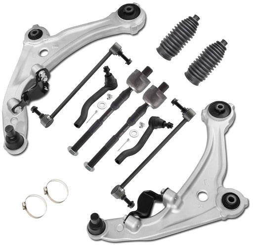 DURAFORCE Front Lower Control Arm Ball Joints Tie Rod Sway Bar for Nissan Altima 07-13