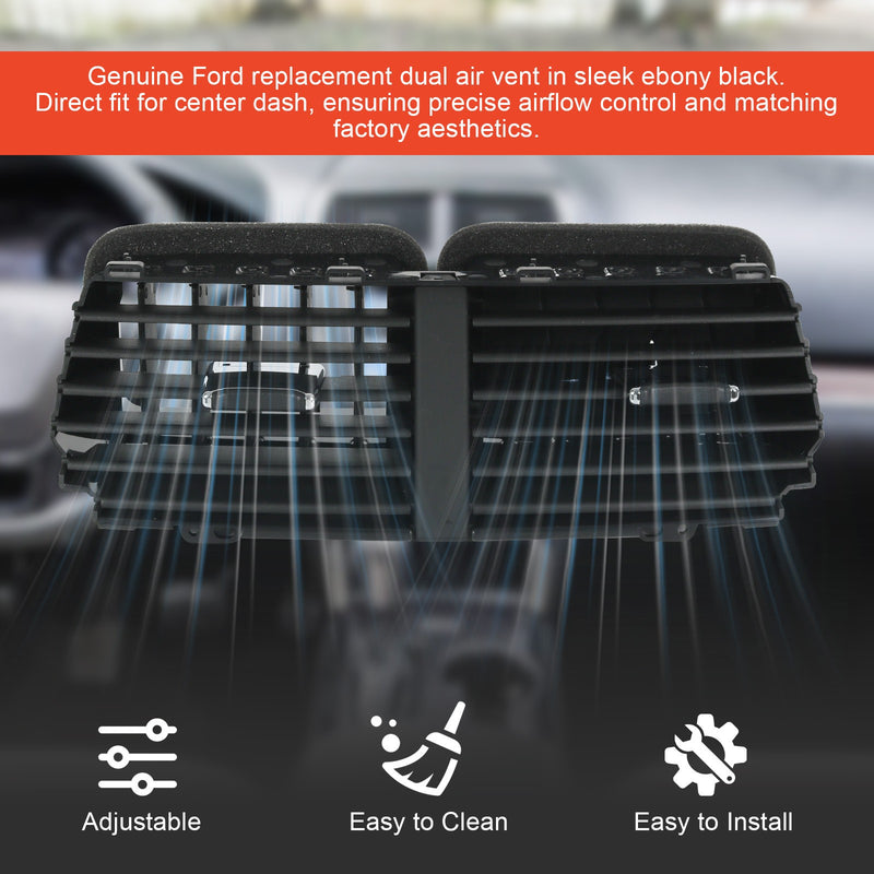 FB5Z-19893-AD Black Dual Center Dash Air Vent for Ford Explorer 2016-2019