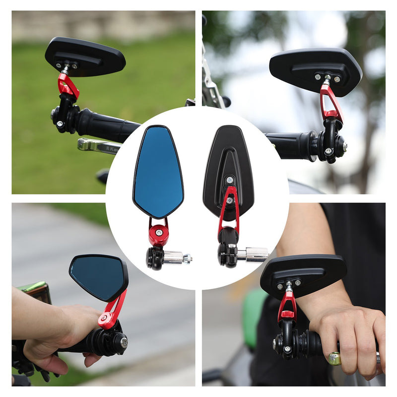 Universal 7/8" Handle Bar End Side Mirrors for Motorcycle Honda Yamaha Kawasaki