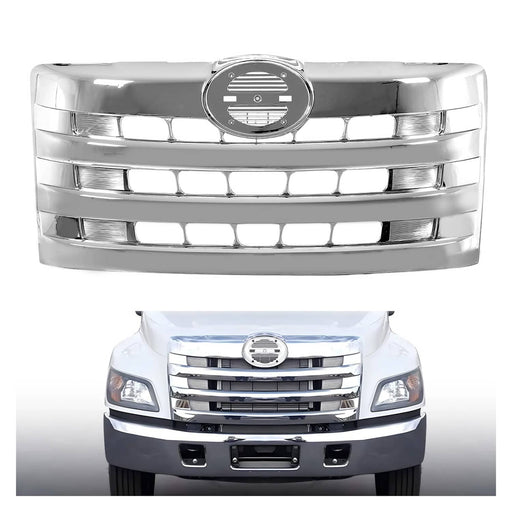 DURAFORCE Chrome Horizontal Billet Main Grill Grille for Hino 238 258 268 338 2011-2018