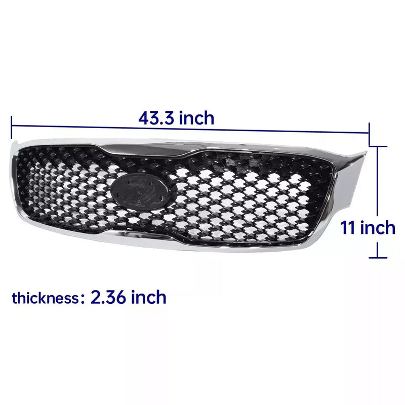 DURAFORCE 86360C6000 Front Upper Grille Radiator Sight Cover Set for for Kia Sorento