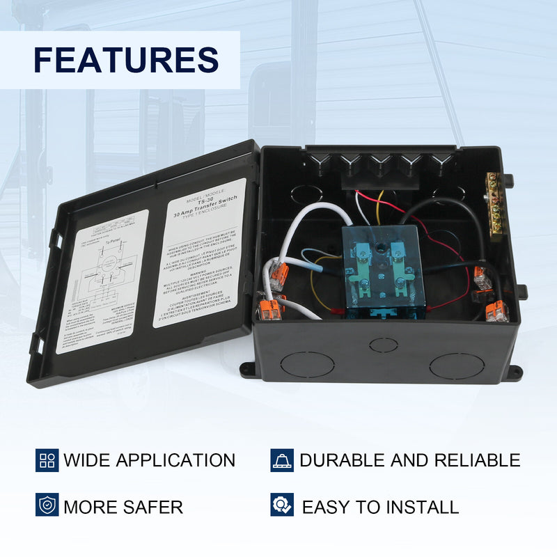 TS-30 30 Amp Automatic Transfer Switch for Inverter Shore Power Generators