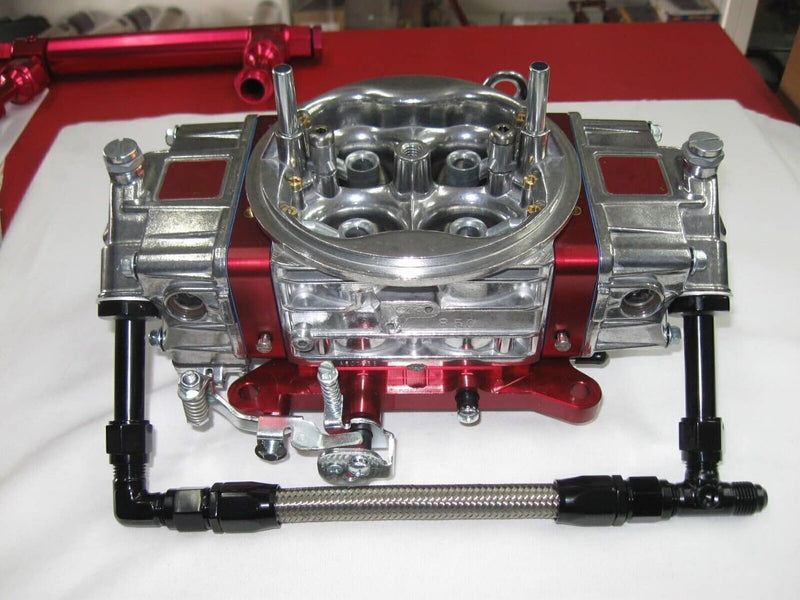 AN8 Dual Feed Carb Fuel Line Braided Kit for Holley 4150 Carburetor